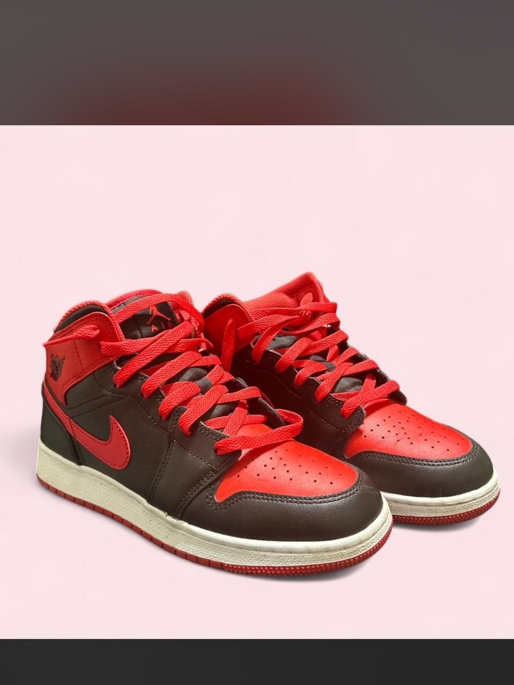 Air Jordan 1 Mid GS 'Alternate Bred' Red, Black, and White